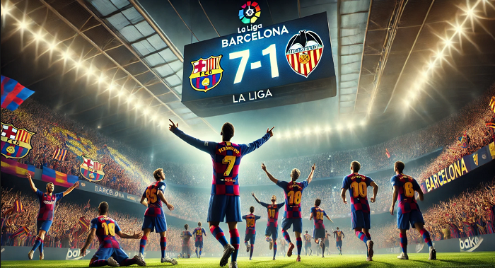 Barcelona thrashes Valencia 7-1, boosts La Liga title bid!